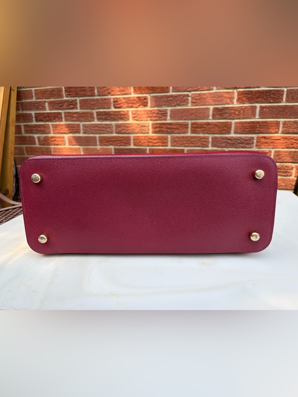 Coach Dark Cherry Red Leather Tote with Gold Hardware - Picture 4 of 16